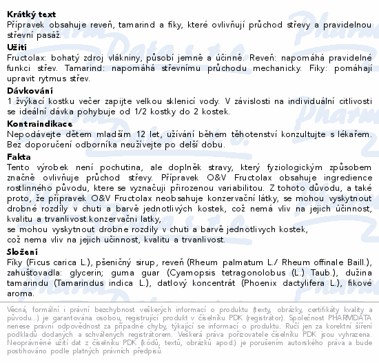 Fructolax Owoce&Błonnik kostki do żucia 24 szt