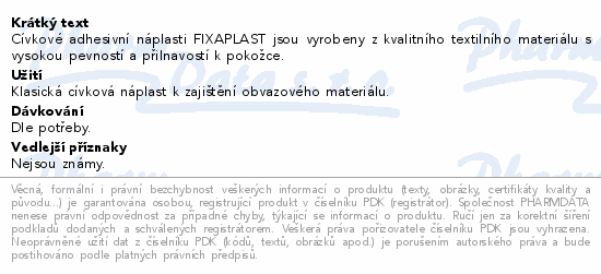 Náplast Fixaplast cívka 2.5cmx2m