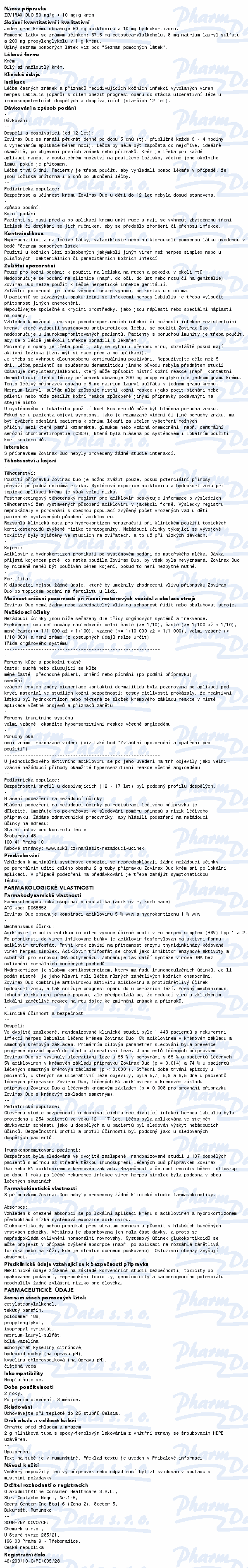 Zovirax Duo 50mg/g+10mg/g crm.1x2g